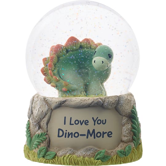 Precious Moments 5.5&#x22; I Love You Dino-More Glass Musical Snow Globe